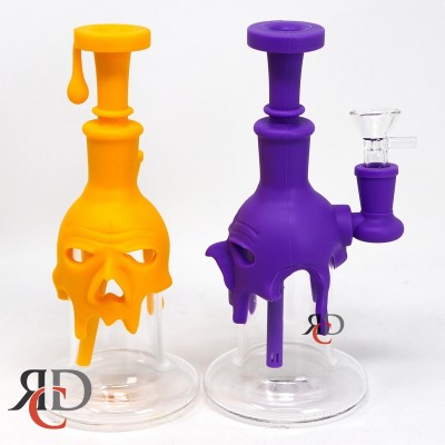 SILICONE WATER PIPE SKULL DRIPPING SILICONE WPS1260 1CT